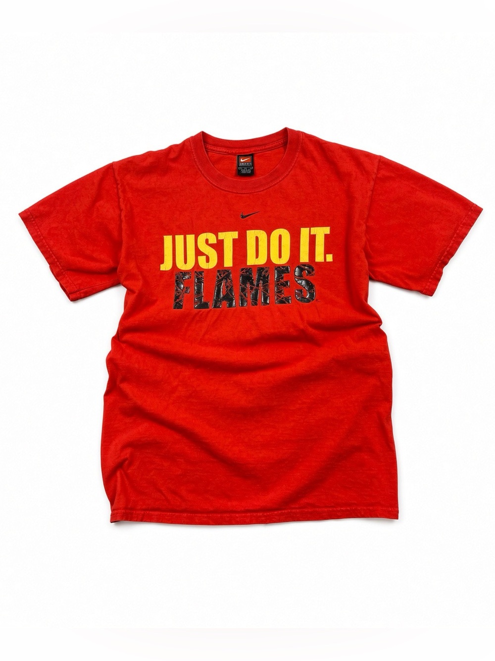 Vintage 90s Nike Calgary Flames Just Do It T-Shirt Red M NHL Hockey